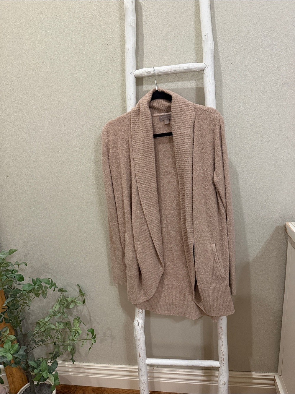 Barefoot Dreams Open-Front Cardigan Sweater - Blush Tan